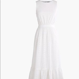 J.Crew Eyelet-embroidered tiered midi dress NWT